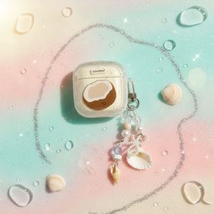 비치 무드 조개 에어팟케이스 반짝이 아이폰감성 구슬 여성키링