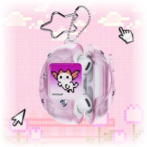 다마고치 에어팟 케이스 + 키링 + 렌티큘러 카드 + DIY 스티커 세트