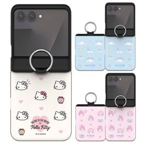 산리오 패턴 오토홀드 힌지보호 핑거링 카드 범퍼 케이스 갤럭시Z플립7 포차코 시나모롤