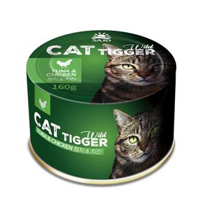 캣티거 와일드 고양이간식 캔 160g 참치&치킨