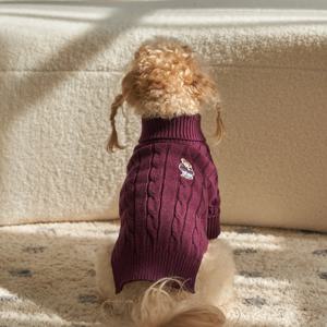 강아지옷 애견 실내복 가을 겨울옷 테디 풀오버 니트 버건디 (B022_BG)
