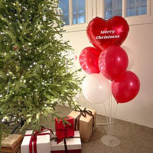 크리스마스 레드 화이트 풍선 세트 데코 용품 홈 파티 소품 장식