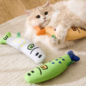 고양이 캣닢 쿠션 캣닙 물고기 인형