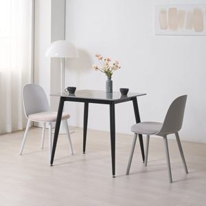 레논 세라믹 식탁 세트 2인용 신혼 800 블랙그레이