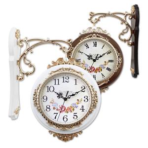 북유럽풍 오로라 양면시계 무소음 인테리어 거실 벽걸이시계