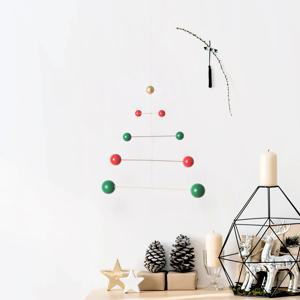크리스마스 트리 디자인 우든볼 인테리어 모빌 (2color)