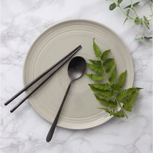 블랙 수저세트 혼수 선물용 숟가락 젓가락 캠핑 고급수저