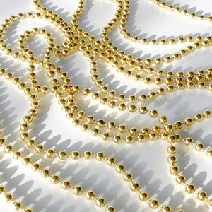 골드 비즈 체인 크리스마스 트리 장식 12M 오너먼트 장식 겨울 소품