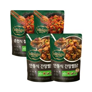 비비고 춘천 철판 닭갈비 700g x2개+간장찜닭 700g x2개