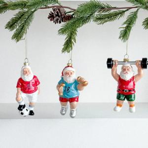 운동산타 헬스 산타 오너먼트 3종 세트 빈티지 크리스마스 트리 장식