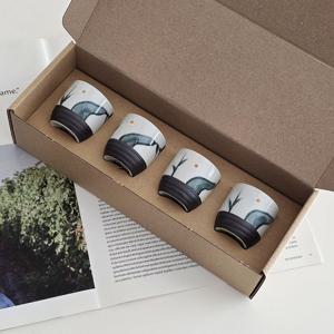 꿈꾸는 일본풍 소주잔 술잔 4P 선물 세트 4종