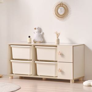 루티 아기 바구니장 유아 장난감 정리함 2단 낮은 바구니 수납장 1200