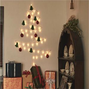 감성 크리스마스 조명 벽트리 풀세트 가랜드 리스 벽 장식 미니 트리 벽걸이 인테리어 소품
