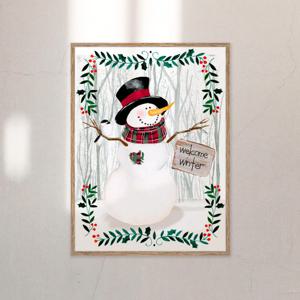 액자 Folk Snowman Forest I / 제니퍼 팩스턴 파커