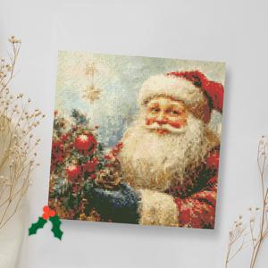 DIY 보석십자수 액자형캔버스_계절시리즈 산타할아버지 (30X30)