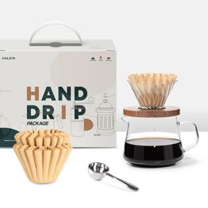 웨이브형 클리어 핸드드립 세트 1-2인용 유리 드리퍼 핸드드립패키지