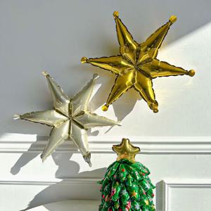 육각 별 풍선 크리스마스 데코 홈 파티 용품 장식 소품 골드