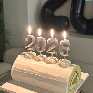 숫자 초 새해 케이크초 신년 연말 파티 장식 캔들 촛불 5color