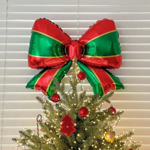 크리스마스 리본 풍선 레드 그린 홈 파티 트리 장식 데코 소품
