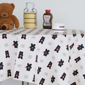 맞춤 버니 베어 귀여운 캐릭터 패브릭 1인용-8인용 홈 카페 식탁보 테이블보 4컬러