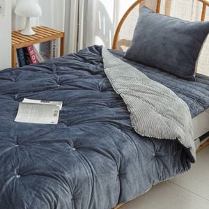 극세사 자몽 차렵침구 차렵이불세트 이불세트 네이비 (싱글/퀸)