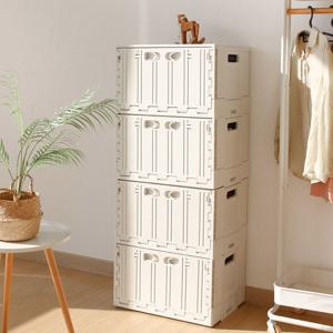 올라잇 대형 63L 폴딩박스 리빙박스 옷정리함 펜트리수납함 4단