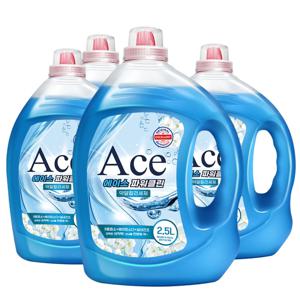 에이스 약알카리성 파워클린 액체세제탁세제2.5LX4개/실내건조 고농축세제