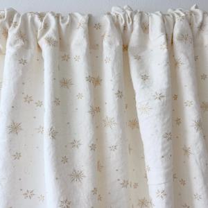 에스테렐라 린넨 커튼 반짝이 별무늬 워싱 가리개 빈티지 유럽 스타일 크리스마스