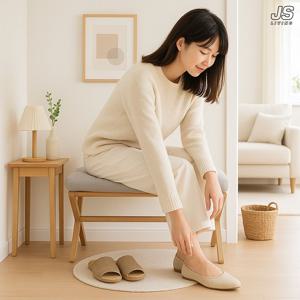 접이식 원목 스툴 미니 의자 현관 간이 풋스툴 소파 발받침 1인 보조 체어 화장대