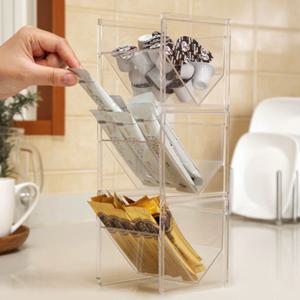 커피캡슐 스낵 쿠키 탕비실 투명 정리함 티백 정리대 보관함 적재 수납함 3p