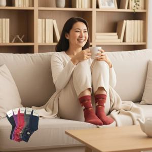 SG01 여자 극세사 장목 수면 보온 양말 5족