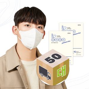 프리미엄 황사방역용 마스크 (KF94) 대형 화이트 50매