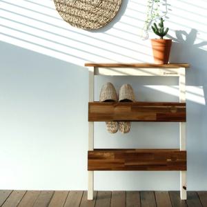 [리퍼] 원목 실내화 거치대 거실화 걸이 슬리퍼 정리대 L