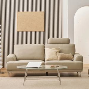 뉴오에르 천연면피가죽 3인+헤드레스트 1P 그레이