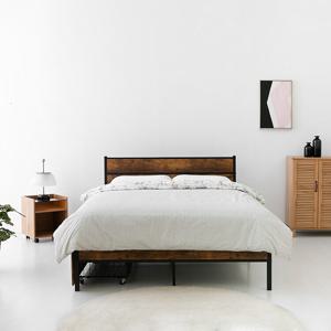 킹 침대프레임 원목 수납침대 메쉬망 침실인테리어