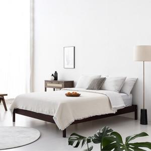 원목 침대프레임 퀸 침실 침대 무헤드 저상형침대