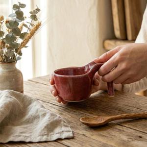 이천도자기 레드 진사 코끼리 머그컵 260ml 잔 선물용 음료수 커피 홈카페