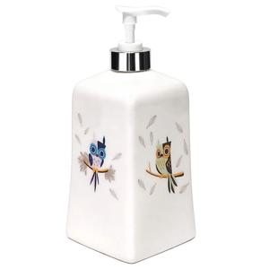 골든벨금속 부엉이 도자기 사각세제용기 도자기 세제통 디스펜서 퐁퐁기 2871