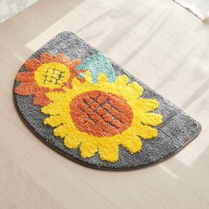 해바라기 극세사 반달 발매트