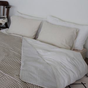 양면 2겹 멜란지 체크 코튼 면 시어서커 리플 여름 간절기 사무실 담요 블랭킷 이불 3컬러