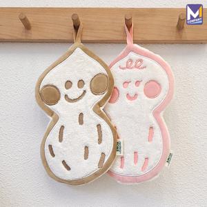 베비 핑크&브라운 캐릭터 손타올 주방 핸드타올 고리수건 인테리어 타월 어린이집 손수건 2종