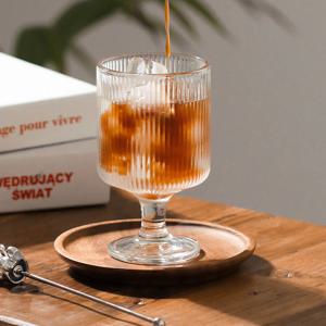 프라하 플리츠 고블렛잔 홈파티 예쁜유리잔 고급와인잔 230ml