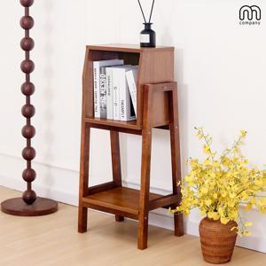 애디 월넛 인테리어 책상 책꽂이 책 수납장 미니 낮은 책장 선반 틈새 북선반 원목 전면