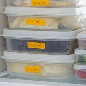 일본 냉동실 정리용기(1.5L) 만두팩, 납작용기