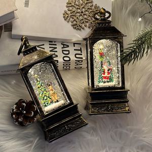 직사각 크리스마스 오르골 스노우볼 랜턴 오르골 무드등 소품 선물 2types