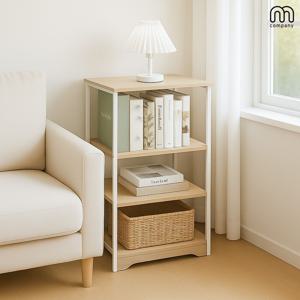 벨라 4단 전면 스탠드 책꽂이 책상 미니 원목 책장 틈새 북선반 책 북타워 낮은 수납장