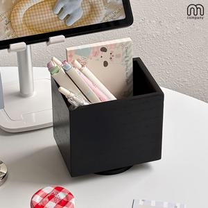 루이즈 원목 회전 연필꽂이 펜꽂이 브러쉬꽂이 데스크 오거나이저 책상 리모컨 정리함