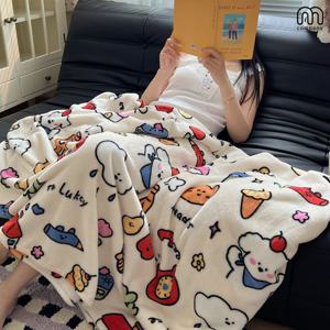 쥬히 극세사 캐릭터 담요 대형 쇼파 무릎 밍크 담요 이불 감성 인테리어 블랭킷