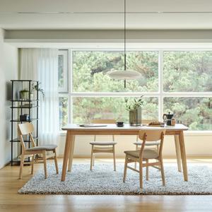 도노 내추럴 세라믹 6인 식탁세트 (플레인의자4 포함)