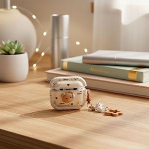 뽀송베이지 에어팟 케이스 키링포함 프로2 3 4 5 세대 귀엽운 케이스